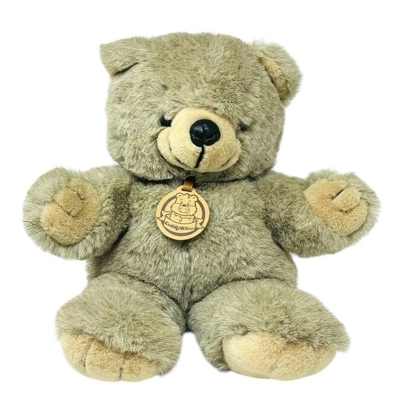 Cuddle Wit Bear Other - Vtg Cuddle Wit Inc 18" Tall Plush Beige Cuddly Teddy Bear Big With Tag Giftable